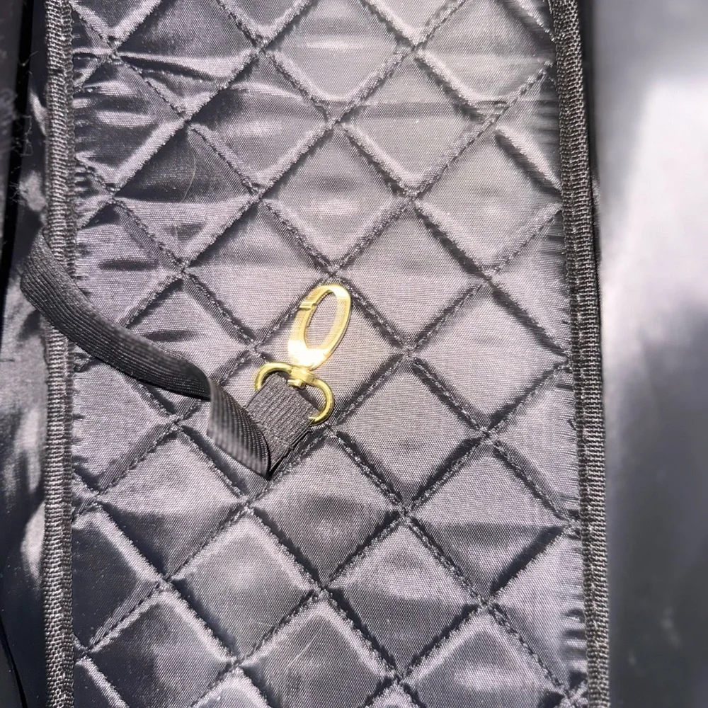Black Quilted Dog Bag/Carrier with Gold Hardware! New!